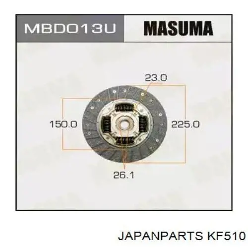 Купить KF510 Japan Parts Комплект сцепления (диск, корзина, подшипник)