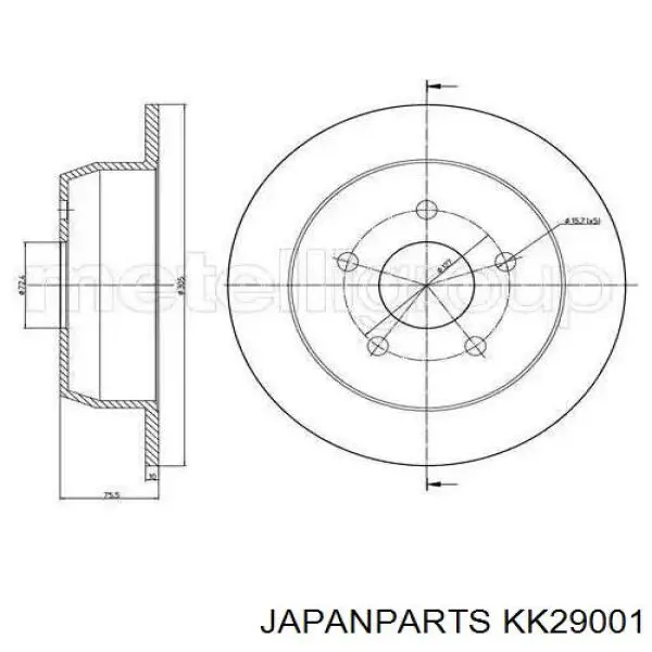 Купить KK29001 Japan Parts Подшипник полуоси заднего моста внешний