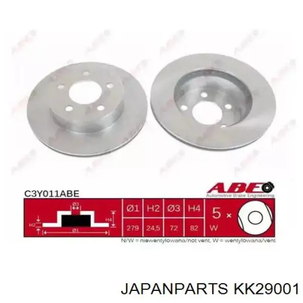 Купить KK29001 Japan Parts Подшипник полуоси заднего моста внешний