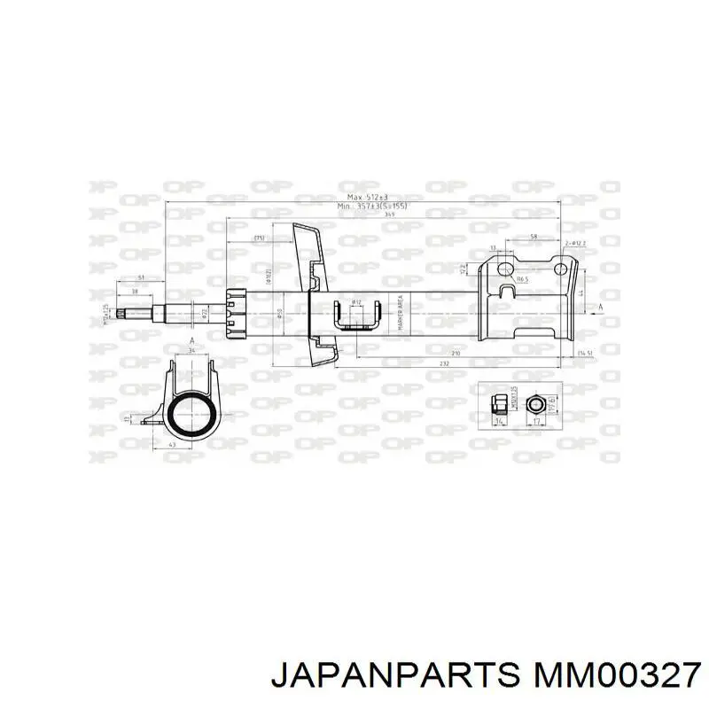 MM00327 Japan Parts Амортизатор передней подвески правый