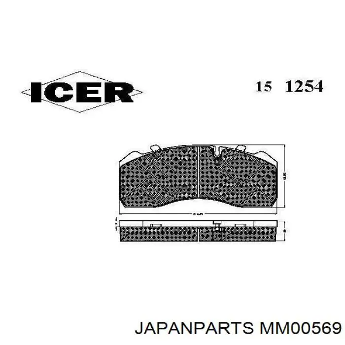 MM00569 Japan Parts амортизатор передний левый