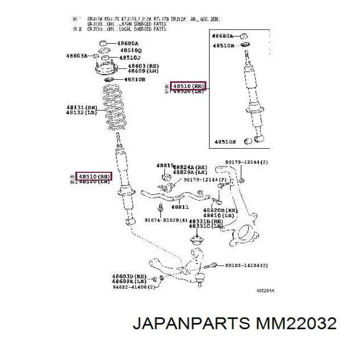 Амортизатор передний MM22032 Japan Parts
