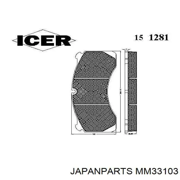 Стойка передняя правая Japan Parts MM33103