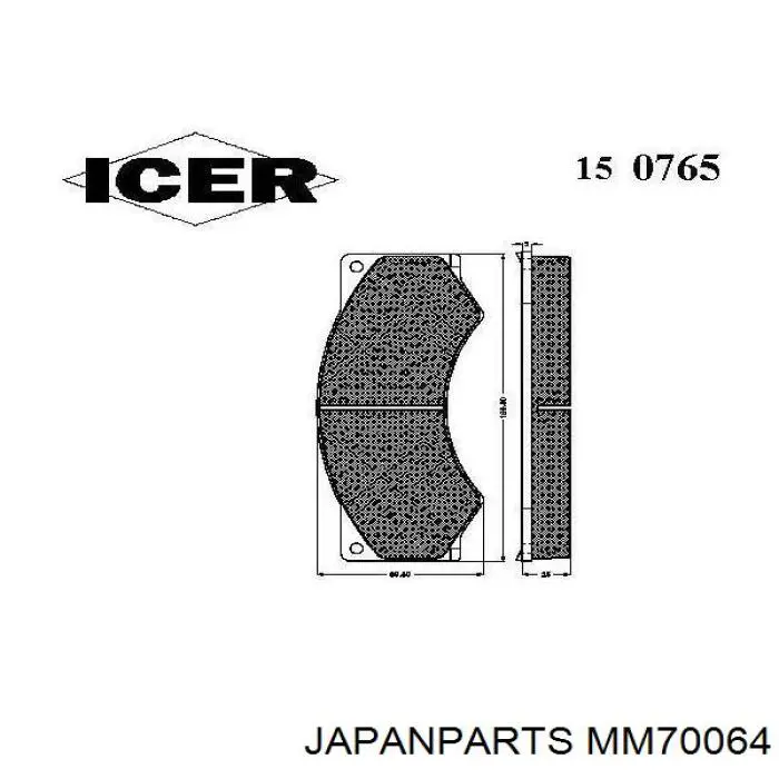 Купить MM70064 Japan Parts Амортизатор подвески передний левый