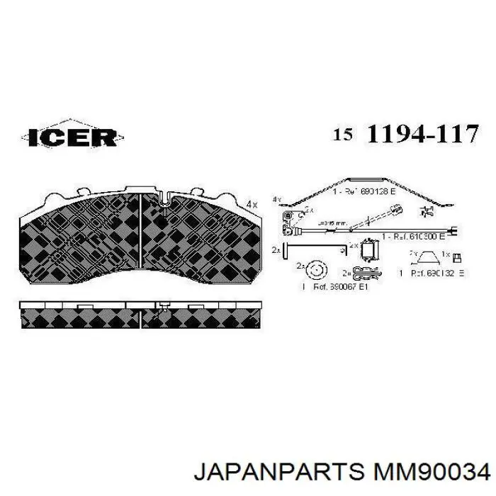 Купить MM90034 Japan Parts Амортизатор передней подвески