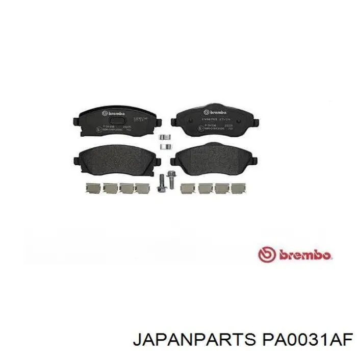 PA0031AF Japan Parts sapatas do freio dianteiras de disco
