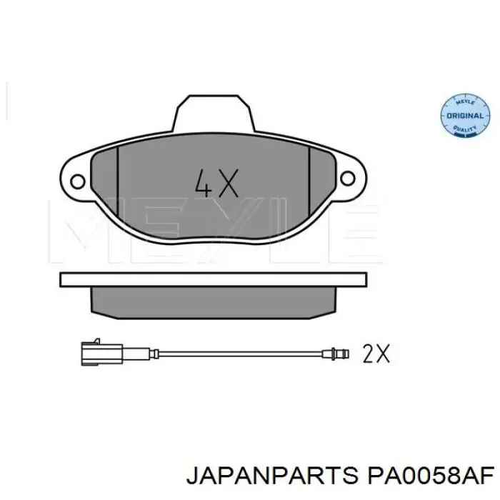 Передние тормозные колодки PA0058AF Japan Parts