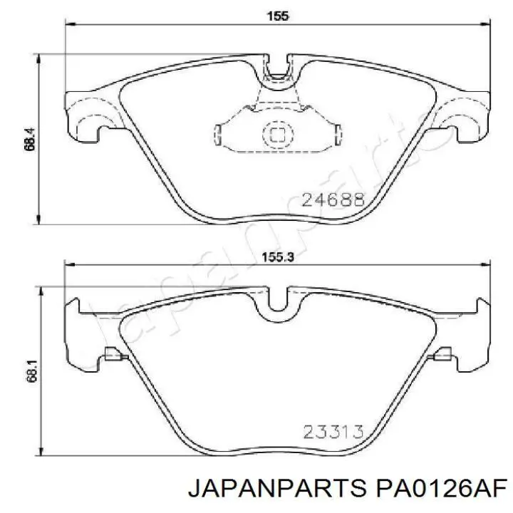 Передние тормозные колодки PA0126AF Japan Parts