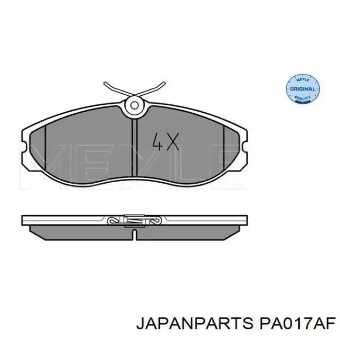 Колодки тормозные передние дисковые JAPANPARTS PA017AF
