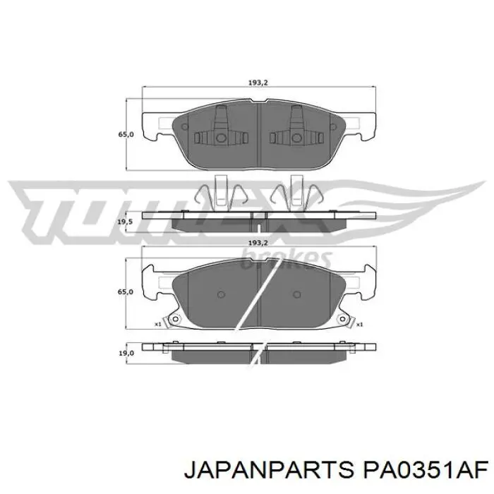 Купить PA0351AF Japan Parts Колодки тормозные