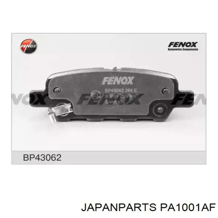 Передние тормозные колодки PA1001AF Japan Parts