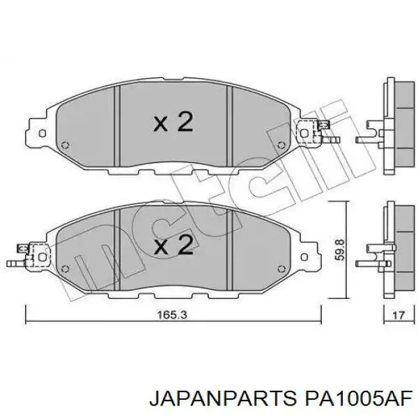 Купить PA1005AF Japan Parts Колодки тормозные