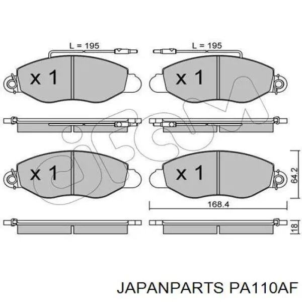 Передние тормозные колодки PA110AF Japan Parts