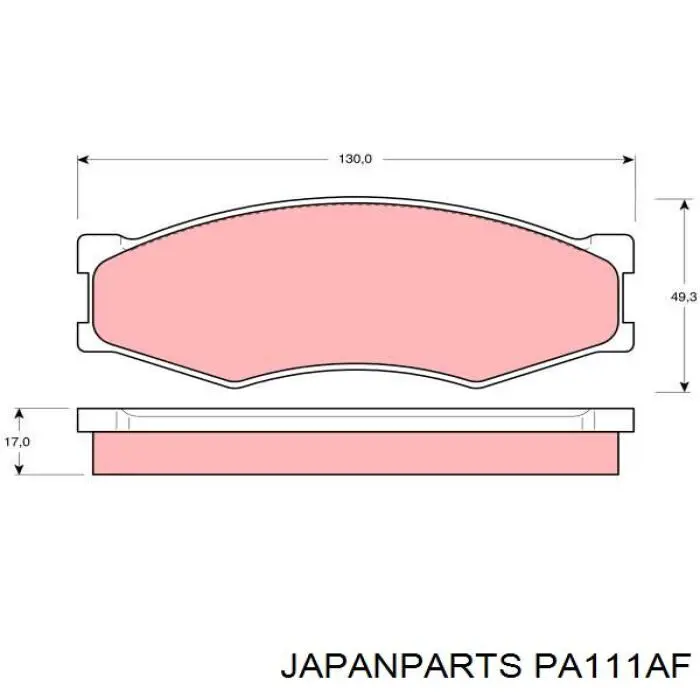 PA-111AF Japan Parts колодки тормозные передние дисковые