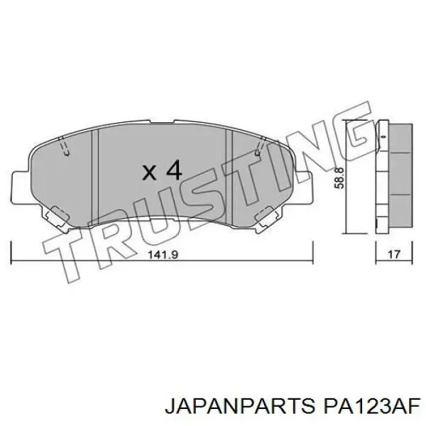 Колодки Japan Parts PA123AF цена, от 18.52 USD