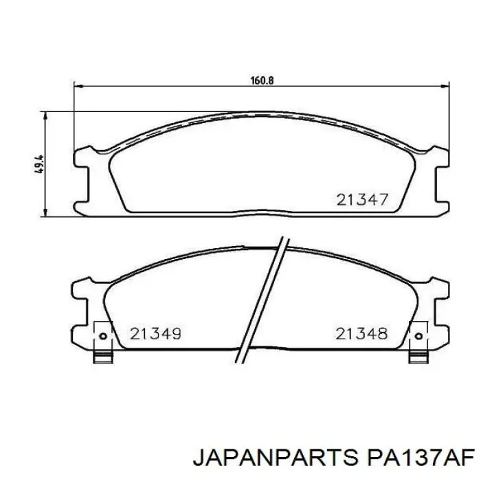 Передние тормозные колодки PA137AF Japan Parts