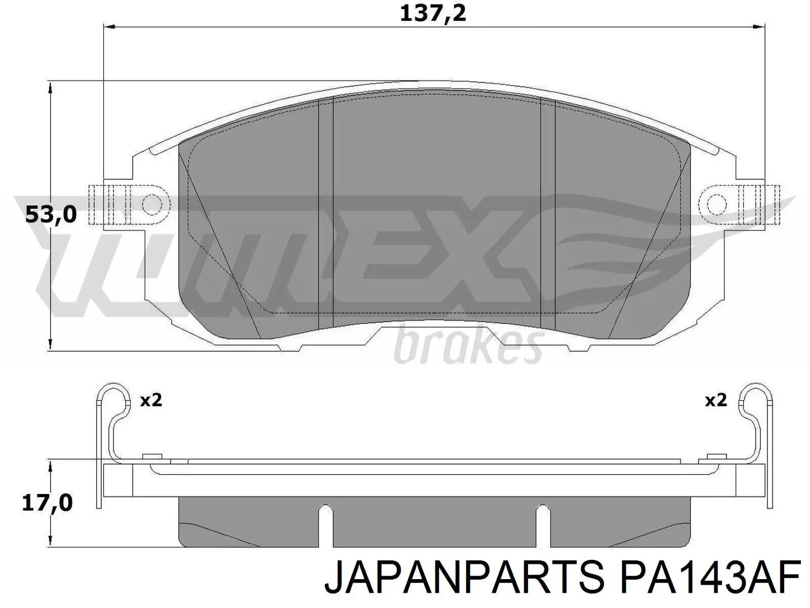Купить PA143AF Japan Parts Колодки тормозные