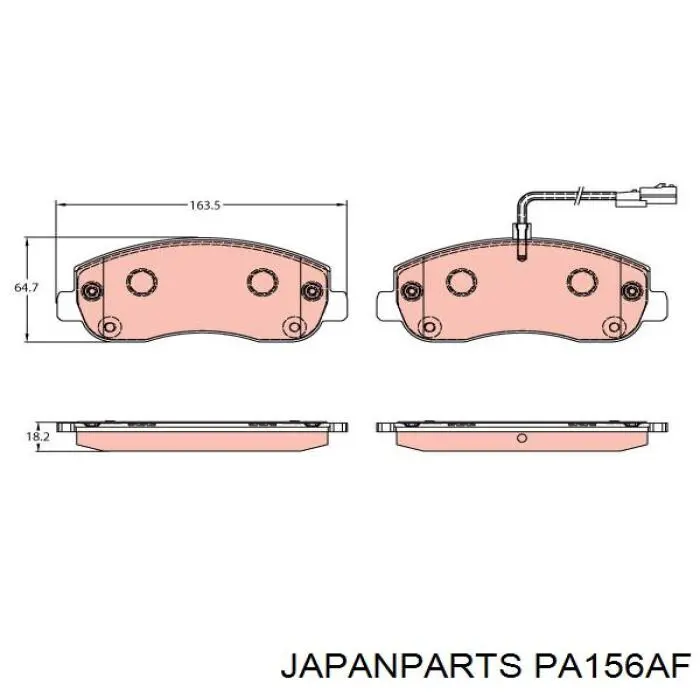 Передние тормозные колодки PA156AF Japan Parts