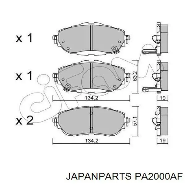 Купить PA2000AF Japan Parts Колодки тормозные