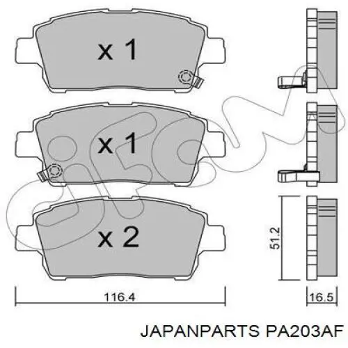 Колодки Japan Parts PA203AF цена, от 15.54 USD