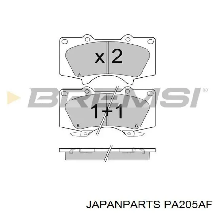Купить PA205AF Japan Parts Колодки тормозные