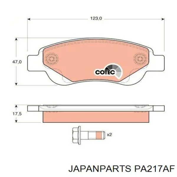 Купить PA217AF Japan Parts Колодки тормозные