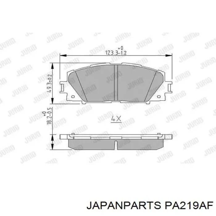 Передние тормозные колодки PA219AF Japan Parts