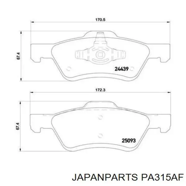 Колодки Japan Parts PA315AF цена, от 23.76 USD