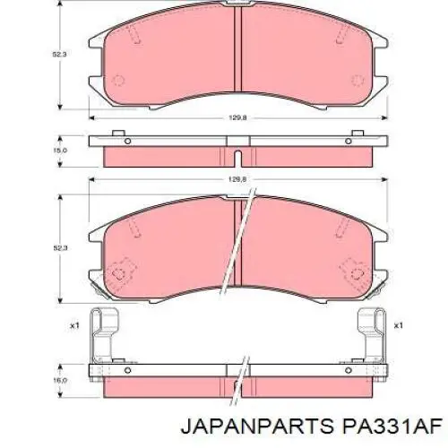 Колодки Japan Parts PA331AF цена, от 16.56 USD
