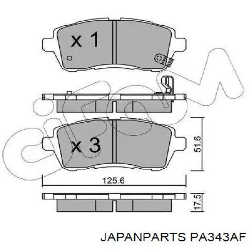 Колодки Japan Parts PA343AF цена, от 17.74 USD