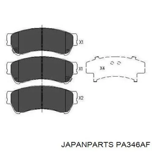 Передние тормозные колодки PA346AF Japan Parts