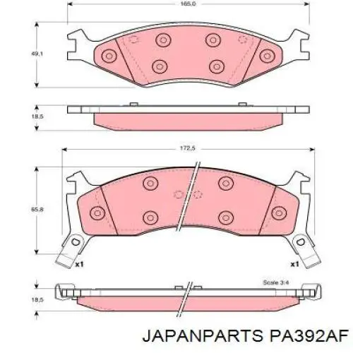 Колодки Japan Parts PA392AF цена, от 24.10 USD