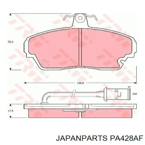 Передние тормозные колодки PA428AF Japan Parts