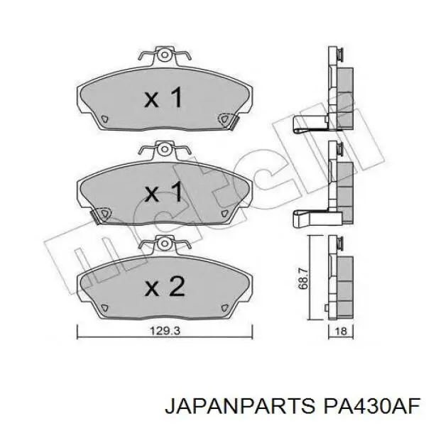 Передние тормозные колодки PA430AF Japan Parts