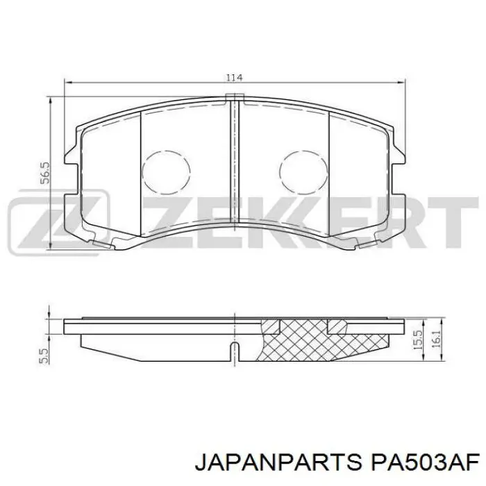 Купить PA503AF Japan Parts Колодки тормозные