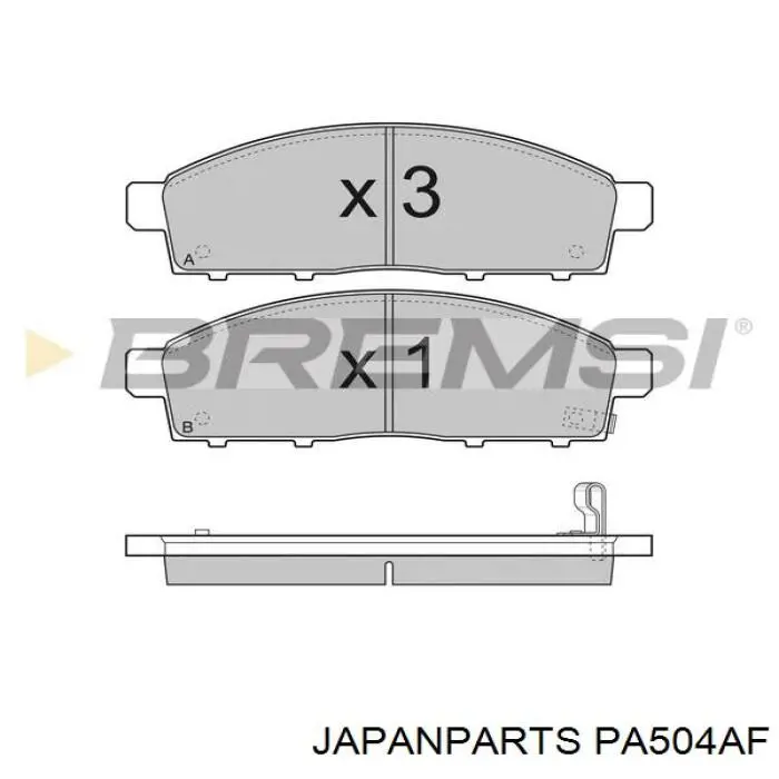 Передние тормозные колодки PA504AF Japan Parts