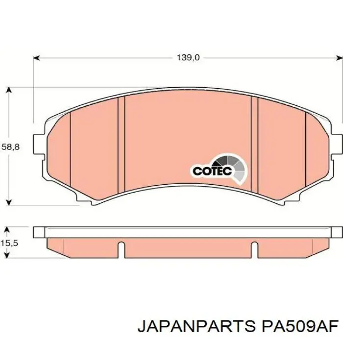 Передние тормозные колодки PA509AF Japan Parts