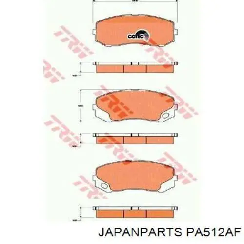 Колодки Japan Parts PA512AF цена, от 38.56 USD