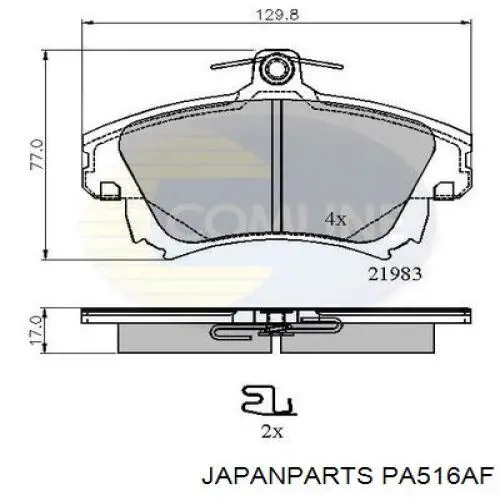 Купить PA516AF Japan Parts Колодки тормозные