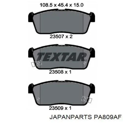 Колодки Japan Parts PA809AF цена, от 17.85 USD