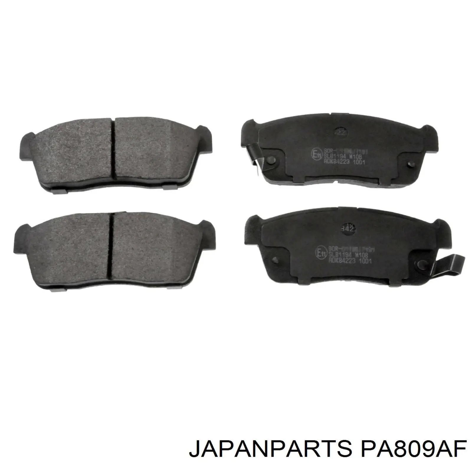 PA809AF Japan Parts колодки тормозные передние дисковые