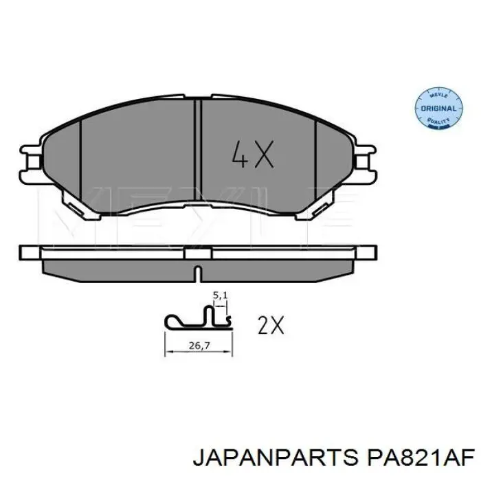 Колодки Japan Parts PA821AF цена, от 19.45 USD