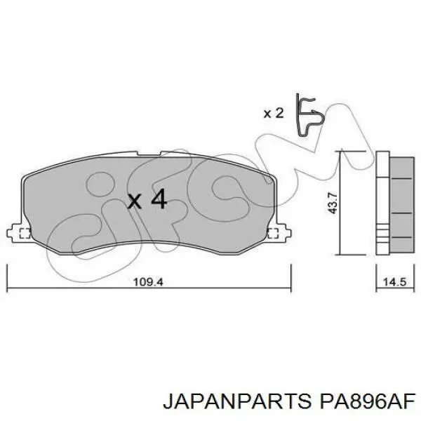 Передние тормозные колодки PA896AF Japan Parts