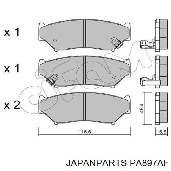 Передние тормозные колодки PA897AF Japan Parts