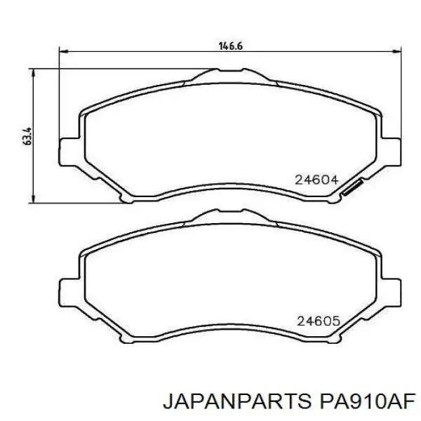 PA910AF Japan Parts Колодки передние