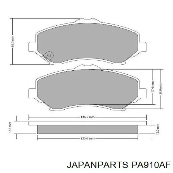 Колодки Japan Parts PA910AF цена, от 21.83 USD
