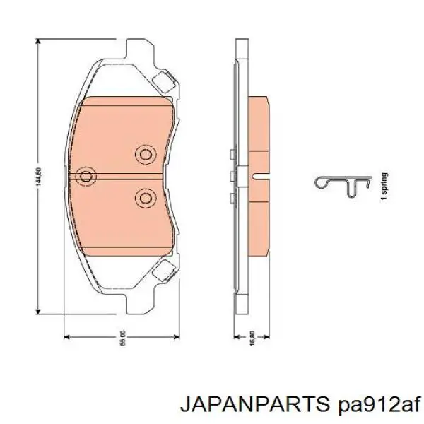 Колодки тормозные передние дисковые JAPANPARTS PA912AF