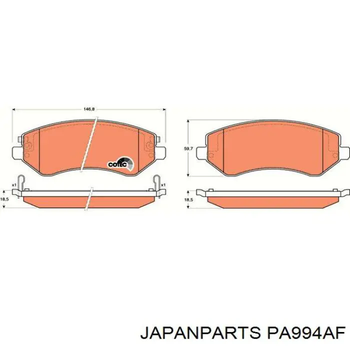 Передние тормозные колодки PA994AF Japan Parts