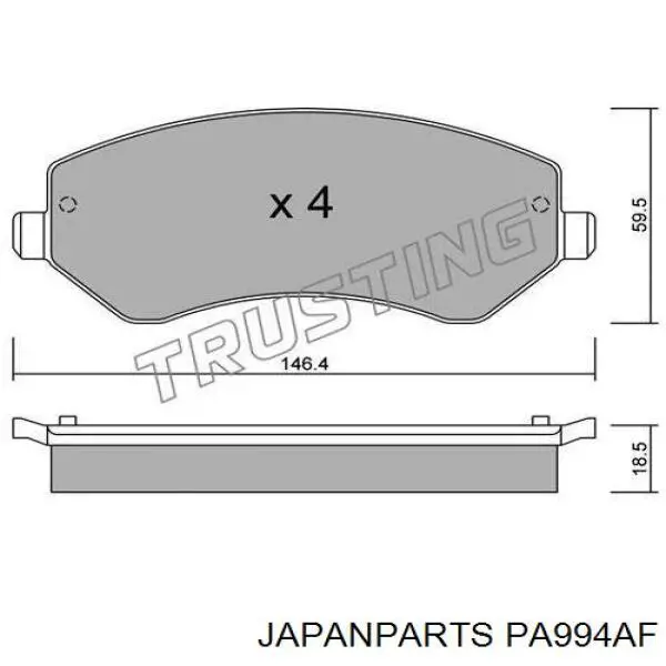Колодки Japan Parts PA994AF цена, от 21.23 USD