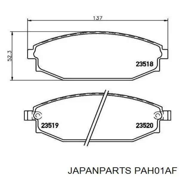 Передние тормозные колодки PAH01AF Japan Parts